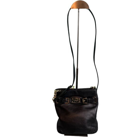 Michael Kors Hamilton Black Leather Messenger*Crossbody*Excellent Condition - Picture 1 of 12